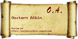 Osztern Albin névjegykártya